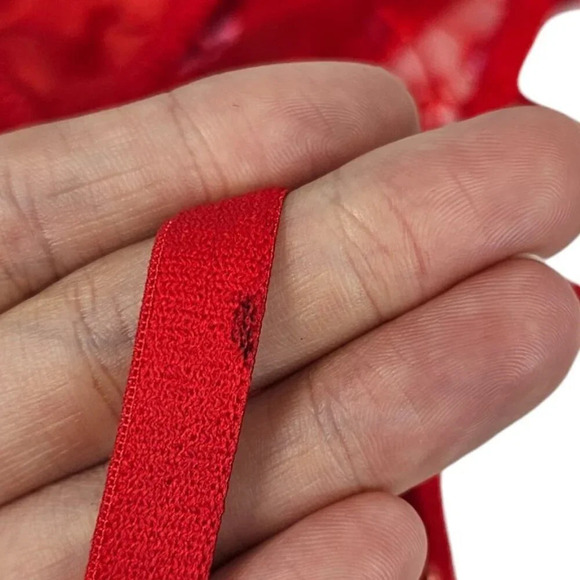 Lounge Katya Intimates Bra / Garter Set Size 34 A and M Garter Red Embroidered - Picture 13 of 13